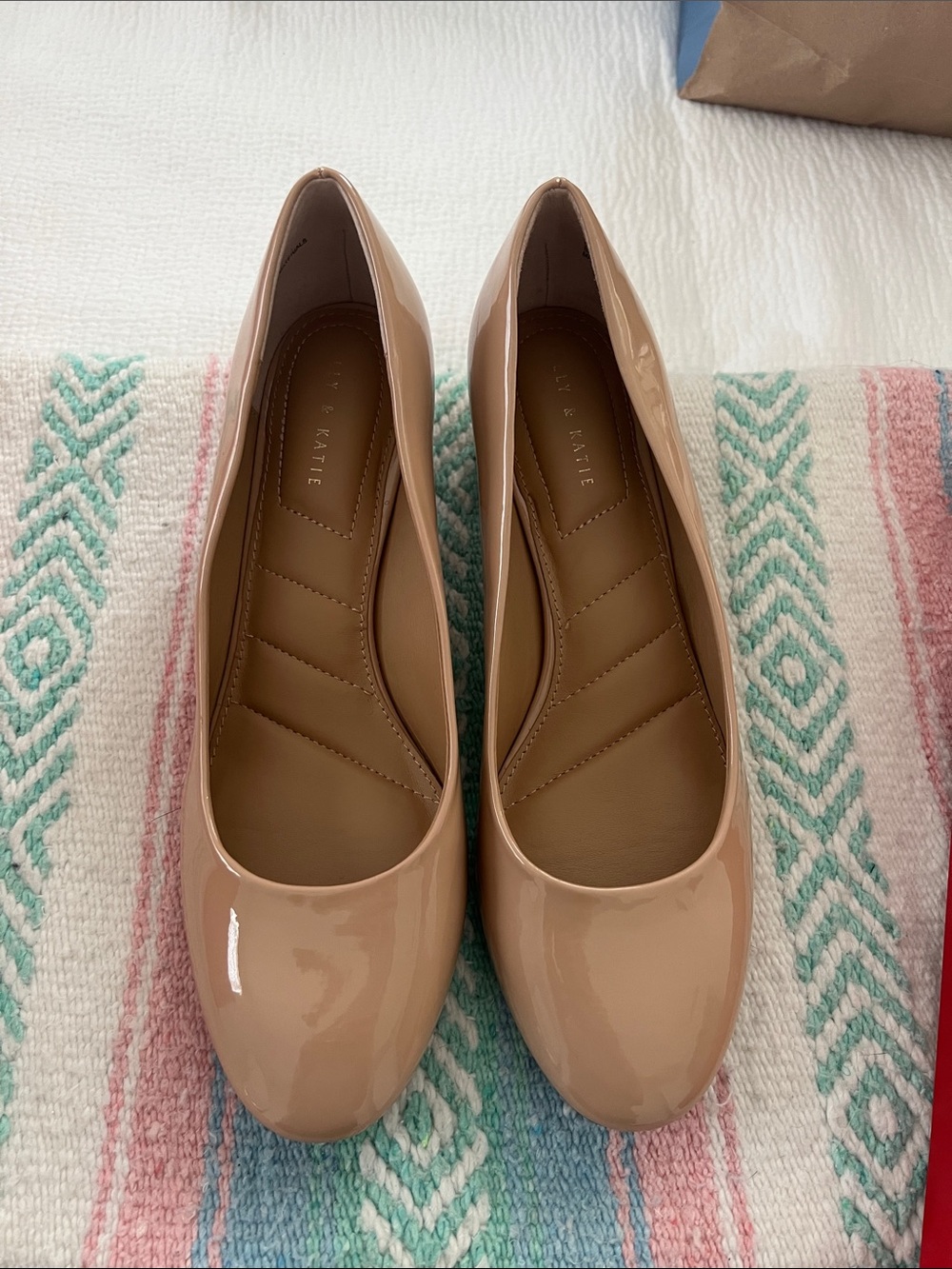 Kelly & Kate Nude Patent Round-Toe Heel